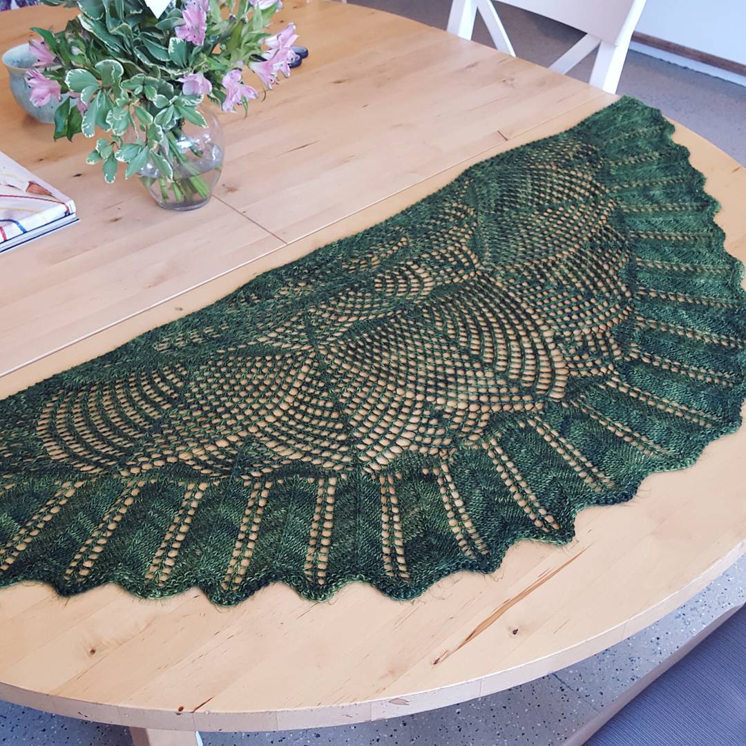 Knit wavedeck pi shawl